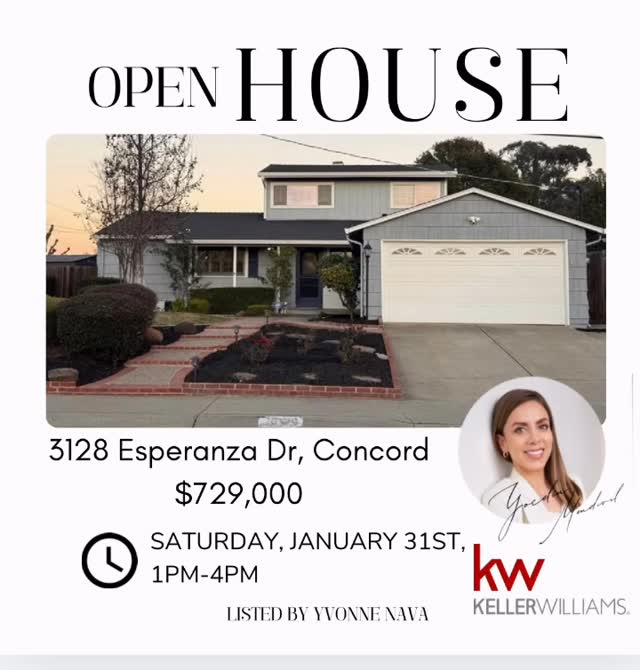 Just Listed · Holbrook Heights · 3128 Esperanza Dr, Concord · 4 bed, 2 bath, 1,578 sqft · $729K.